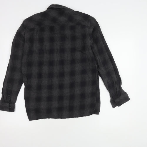 Pull & Bear Men's Grey Check Shirt Regular Fit Size S