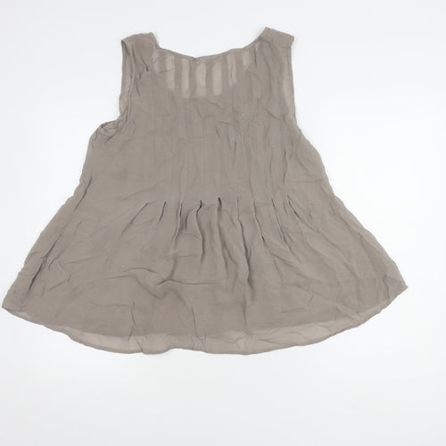 Monsoon Women's Grey Sleeveless Tunic Blouse, Size 12