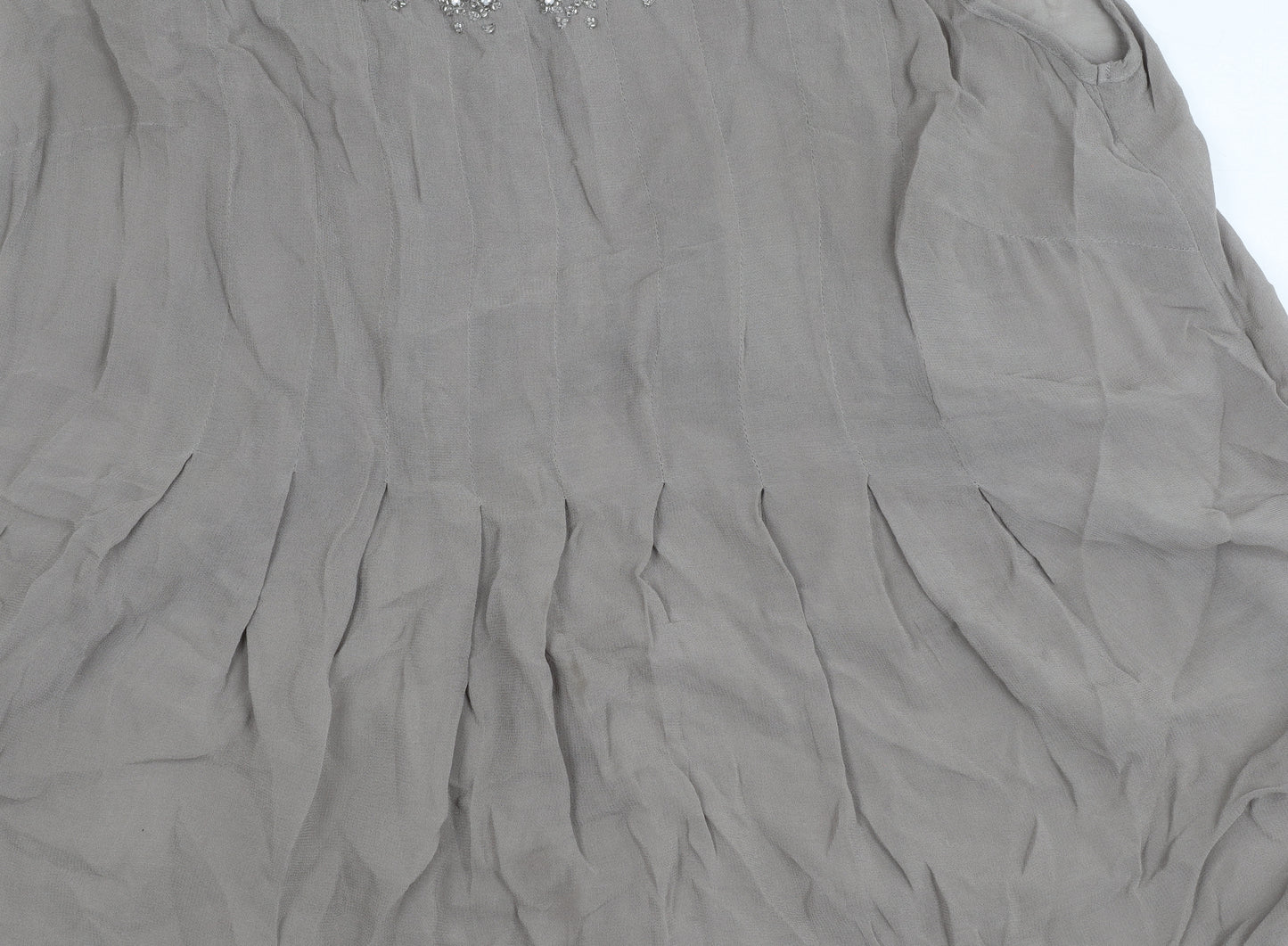 Monsoon Women's Grey Sleeveless Tunic Blouse, Size 12