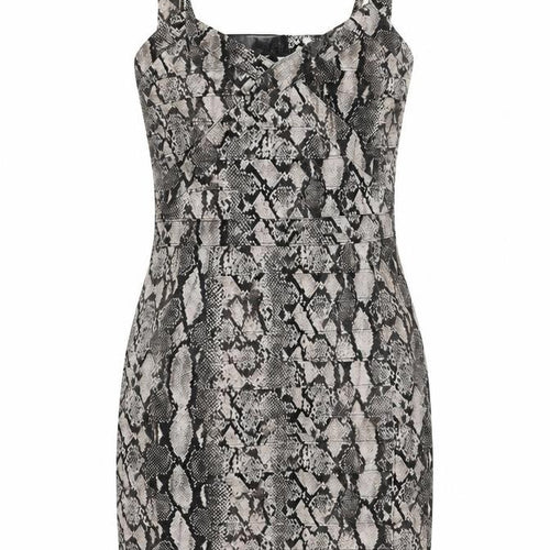 H&M Women's Grey Animal Print Pinafore Dress Size 14