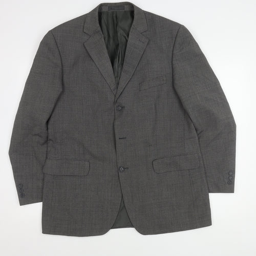 BHS Men's Grey Check Blazer, 42R, Business Jacket