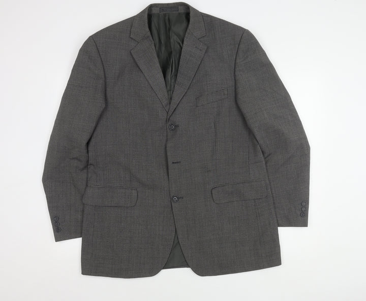 BHS Men's Grey Check Blazer, 42R, Business Jacket