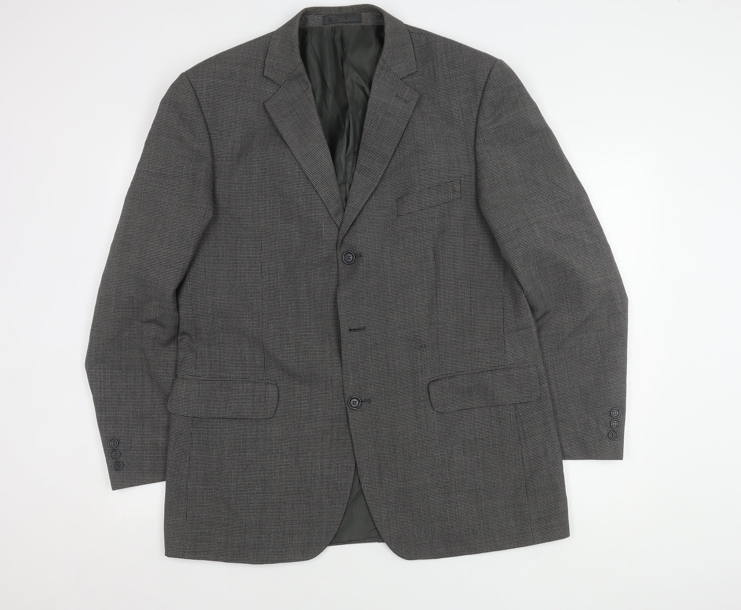 BHS Men's Grey Check Blazer, 42R, Business Jacket