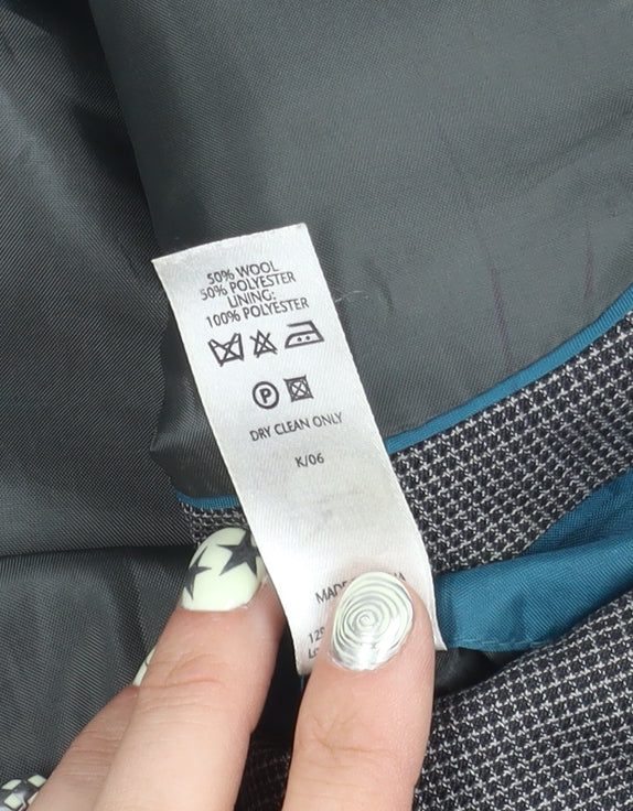 BHS Men's Grey Check Blazer, 42R, Business Jacket