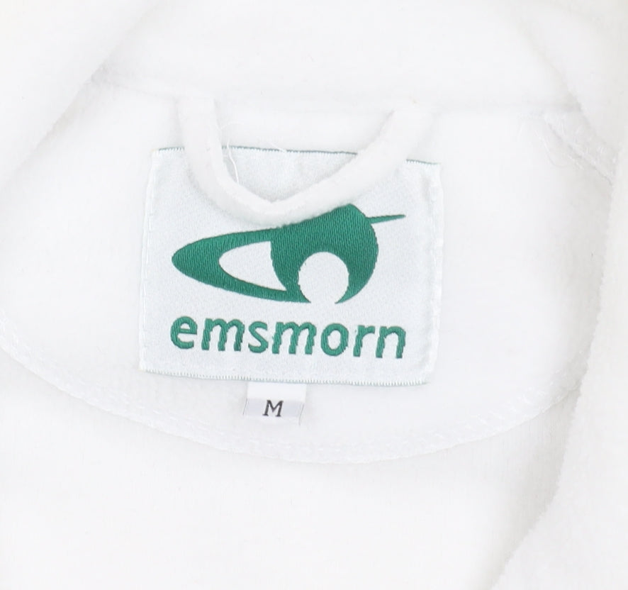 Emsmorn Men's White Medium Polyester Jacket