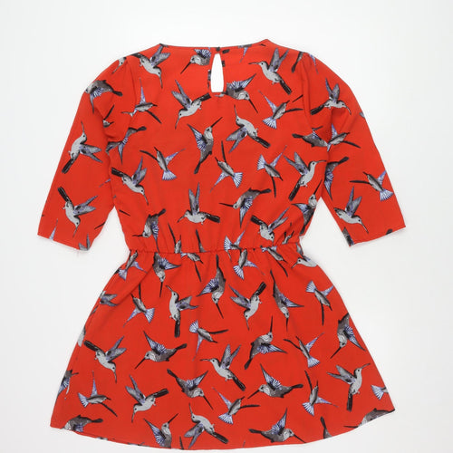 Marks and Spencer Women's Red Animal Print Dress Size 12