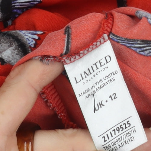 Marks and Spencer Women's Red Animal Print Dress Size 12