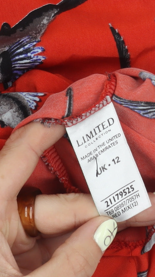 Marks and Spencer Women's Red Animal Print Dress Size 12