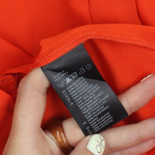 H&M Women's Orange A-Line Dress, Size 8, Short
