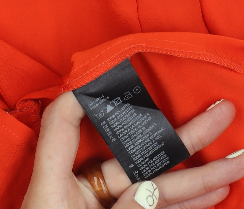 H&M Women's Orange A-Line Dress, Size 8, Short