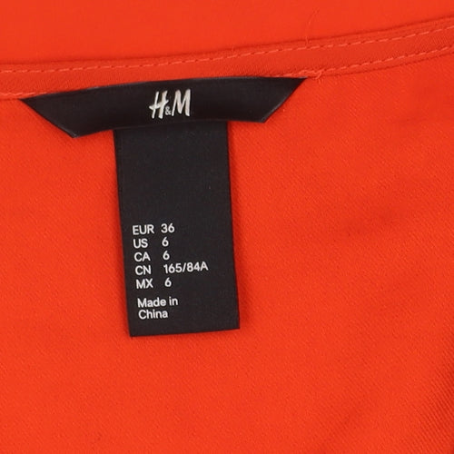 H&M Women's Orange A-Line Dress, Size 8, Short