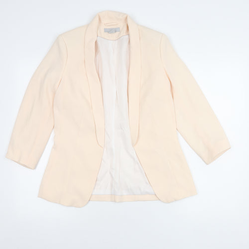 H&M Women Beige Blazer Size 8, Long Sleeve, Regular Fit