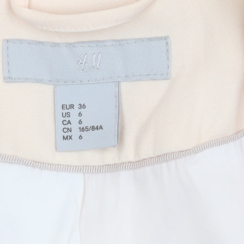 H&M Women Beige Blazer Size 8, Long Sleeve, Regular Fit