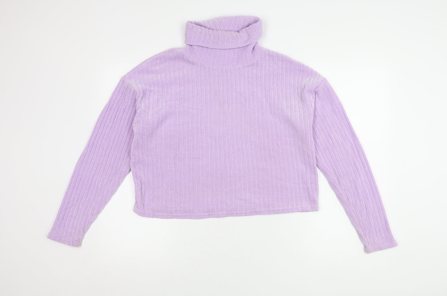Stradivarius Women's Purple Roll Neck Jumper Size 12