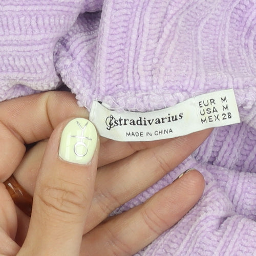 Stradivarius Women's Purple Roll Neck Jumper Size 12