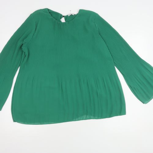 Modissima Women's Green Blouse L Flared Sleeve
