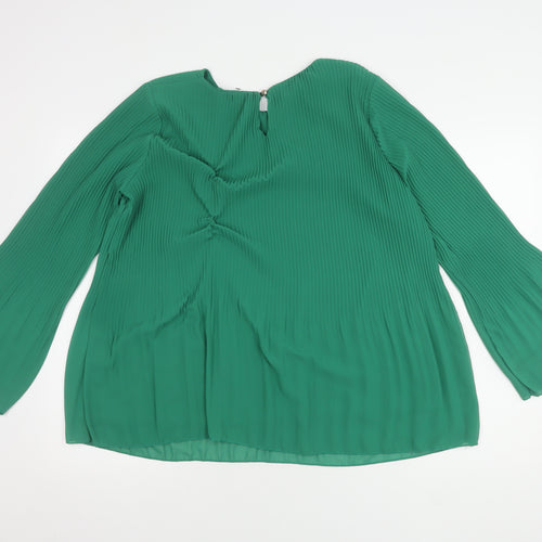 Modissima Women's Green Blouse L Flared Sleeve