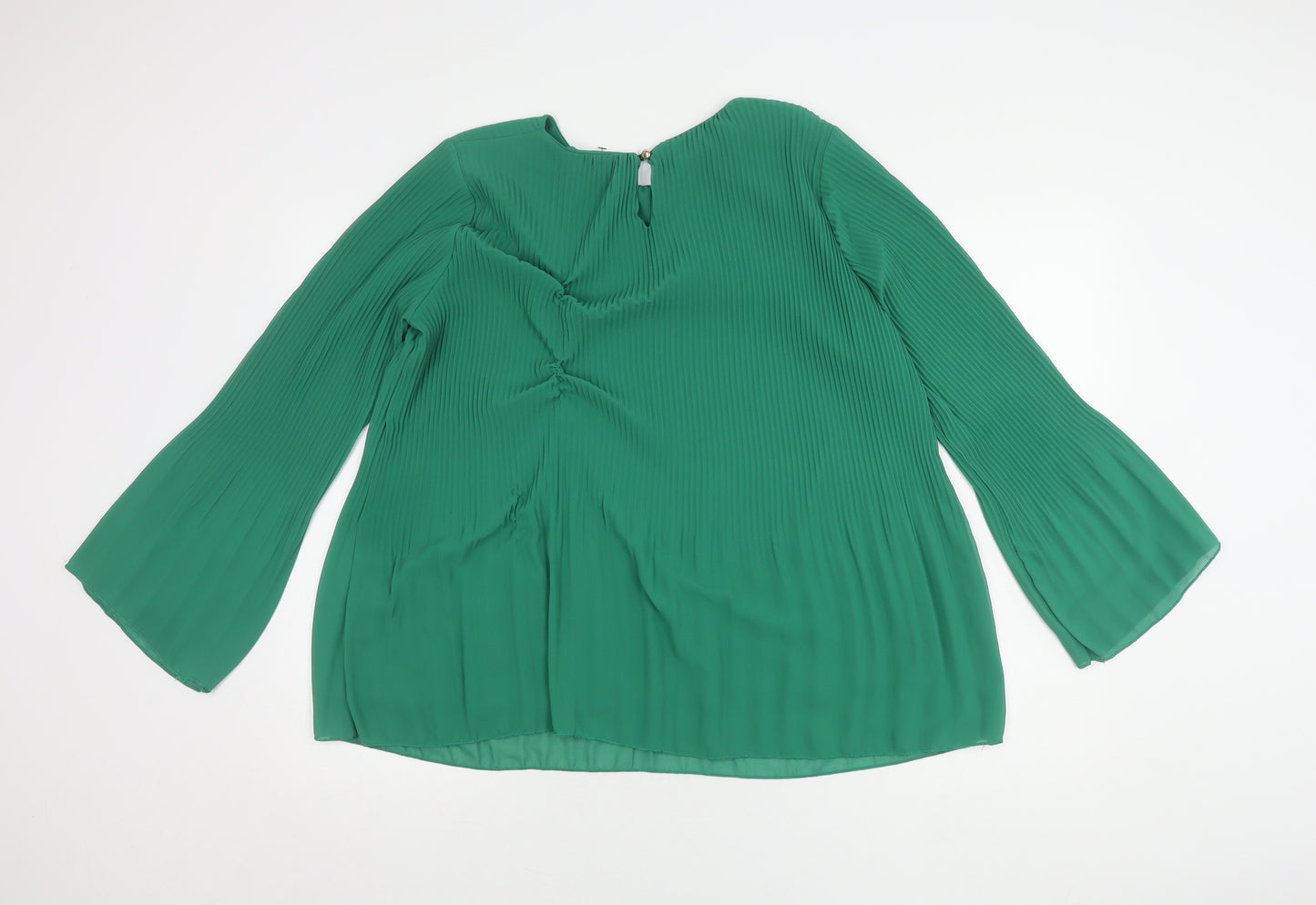 Modissima Women's Green Blouse L Flared Sleeve