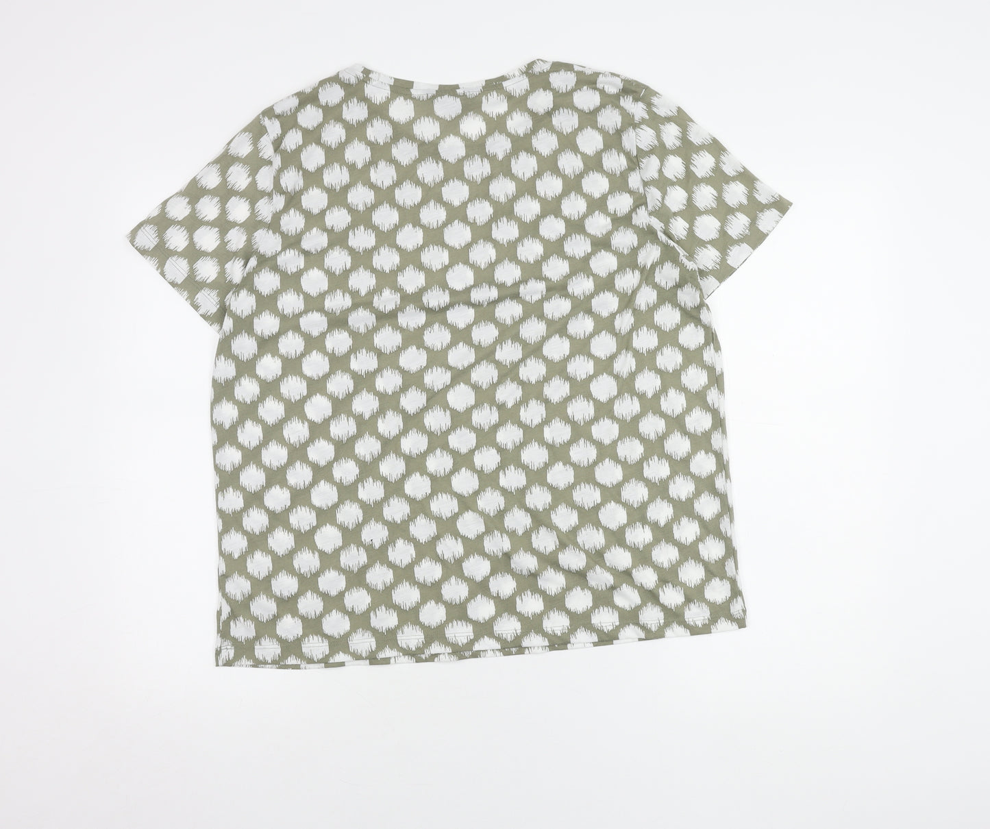 Marks and Spencer Women's Green Geometric T-Shirt Size 16
