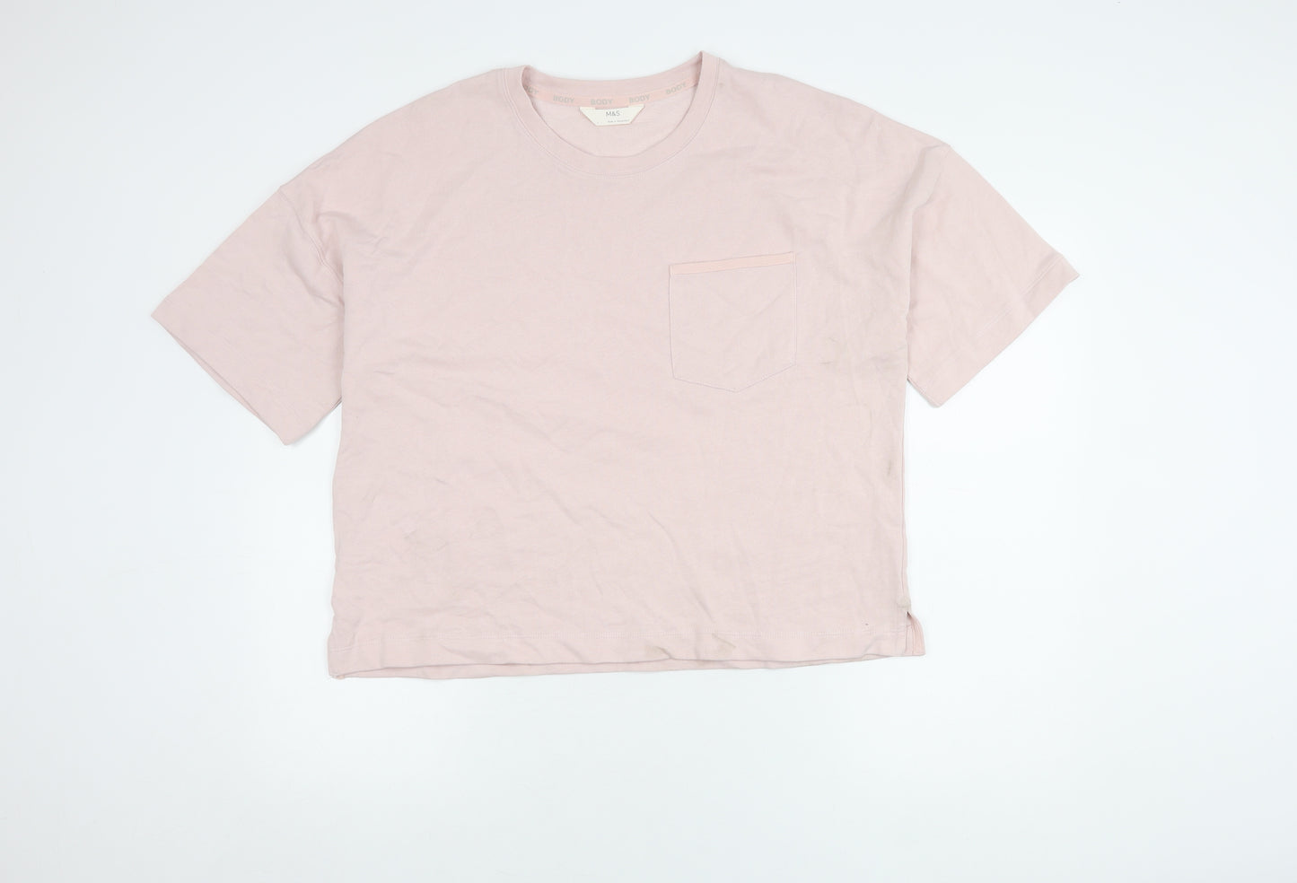 Marks and Spencer Women's Pink Cotton T-Shirt L