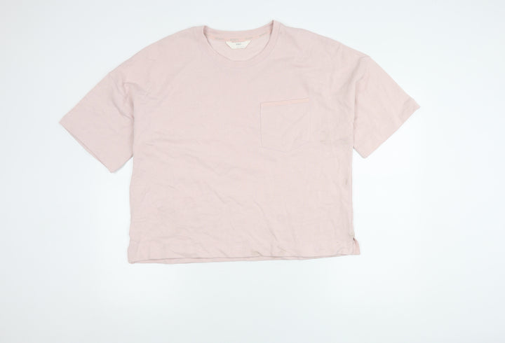 Marks and Spencer Women's Pink Cotton T-Shirt L