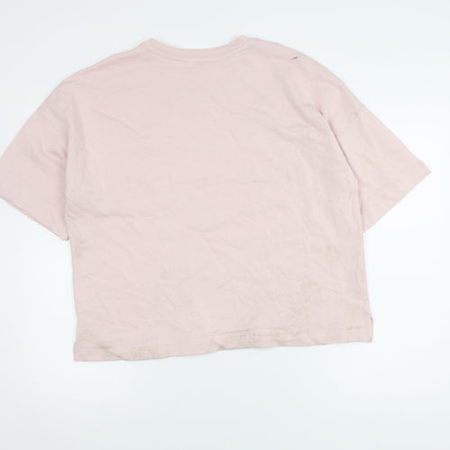 Marks and Spencer Women's Pink Cotton T-Shirt L