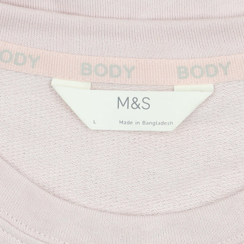 Marks and Spencer Women's Pink Cotton T-Shirt L