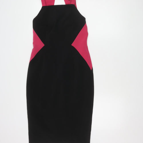 Next Women's Black Pink Colourblock Bodycon Dress