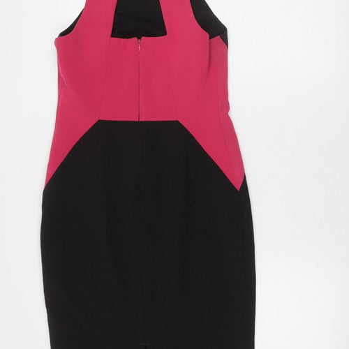 Next Women's Black Pink Colourblock Bodycon Dress