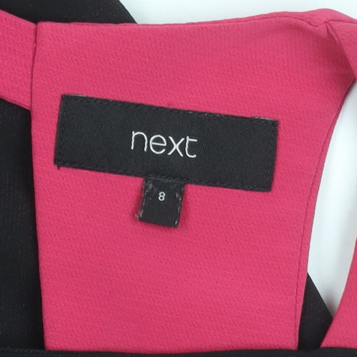 Next Women's Black Pink Colourblock Bodycon Dress
