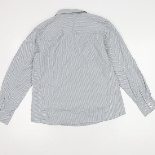 Orvis Women's Grey Striped Button-Up Shirt Size 12