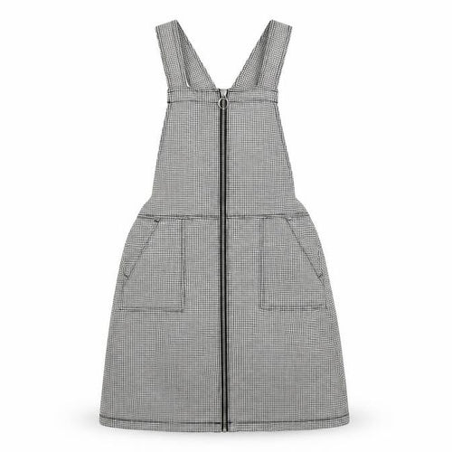 H&M Girls Black Gingham Pinafore Dress, Size 13
