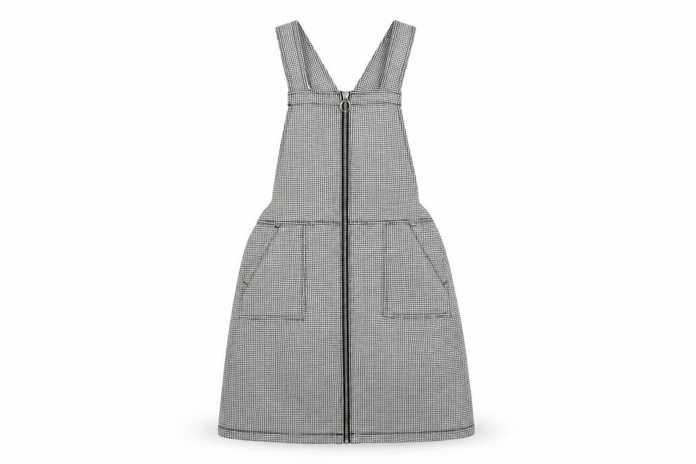 H&M Girls Black Gingham Pinafore Dress, Size 13