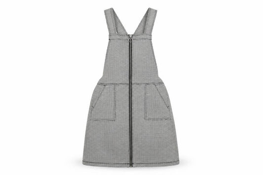 H&M Girls Black Gingham Pinafore Dress, Size 13