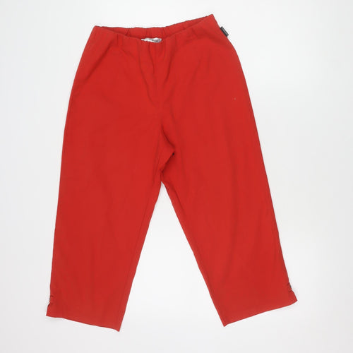 Doris Streich Women's Red Trousers - Size 10, Excellent Condition