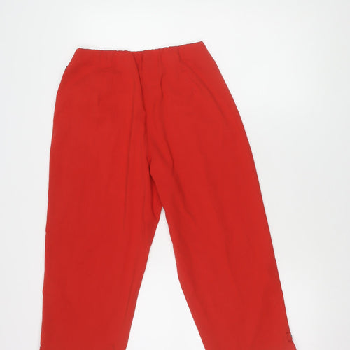 Doris Streich Women's Red Trousers - Size 10, Excellent Condition