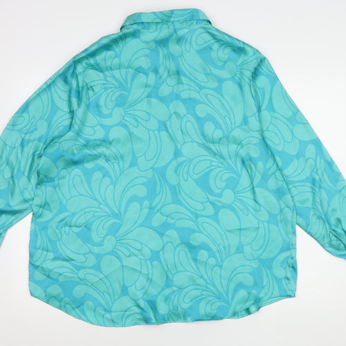Et Vous Women's Blue Blouse Size 16 Collared Long Sleeve