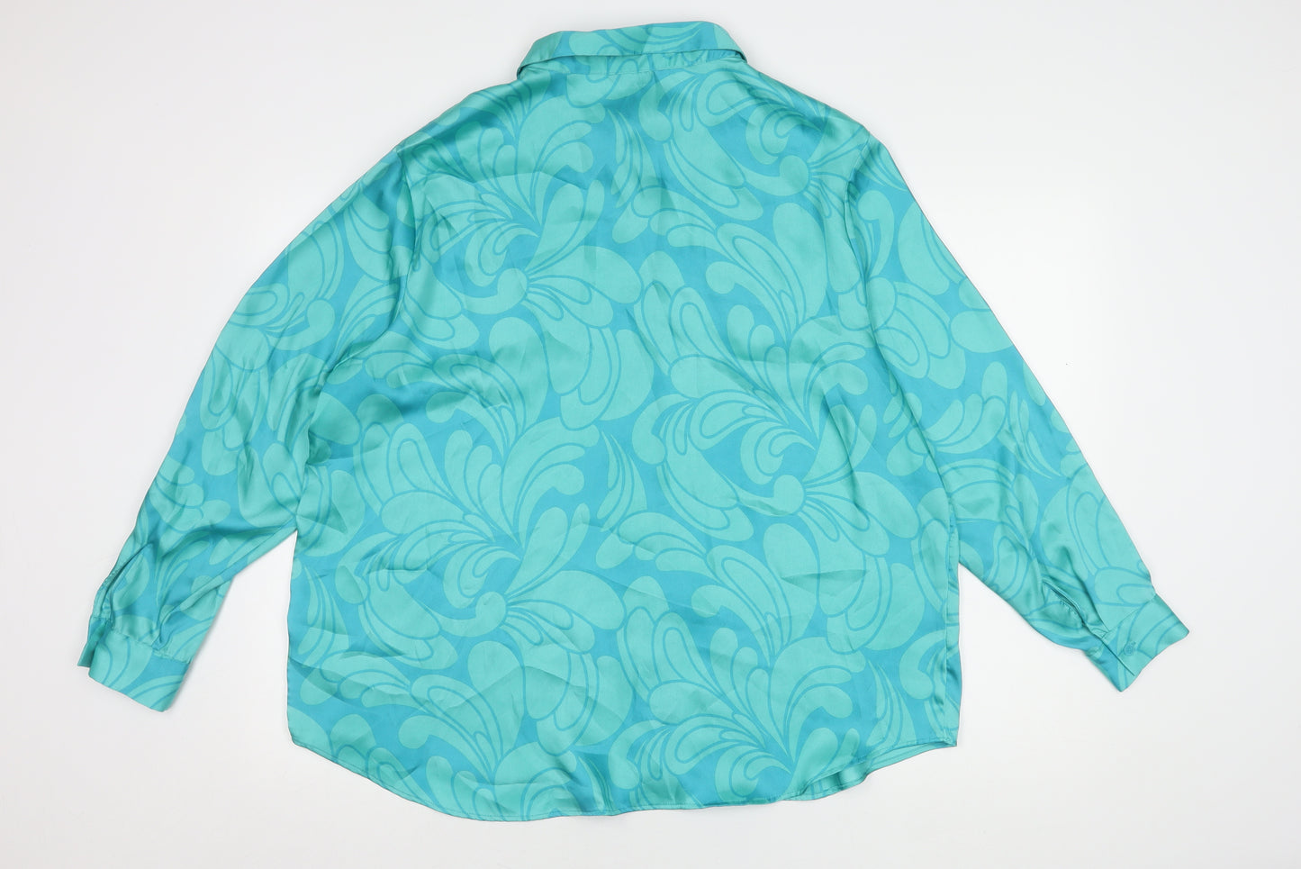 Et Vous Women's Blue Blouse Size 16 Collared Long Sleeve