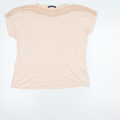 Marks and Spencer Women's Pink Crochet Accent Top, Size 14