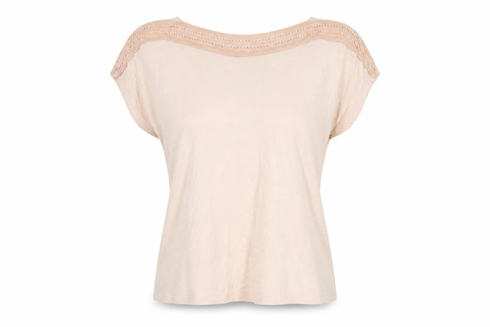 Front view of Marks & Spencer Women's Pink Crochet Accent Top, size 14