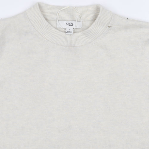 Marks and Spencer Women Ivory Crew Neck Top S