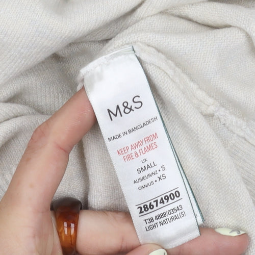 Marks and Spencer Women Ivory Crew Neck Top S