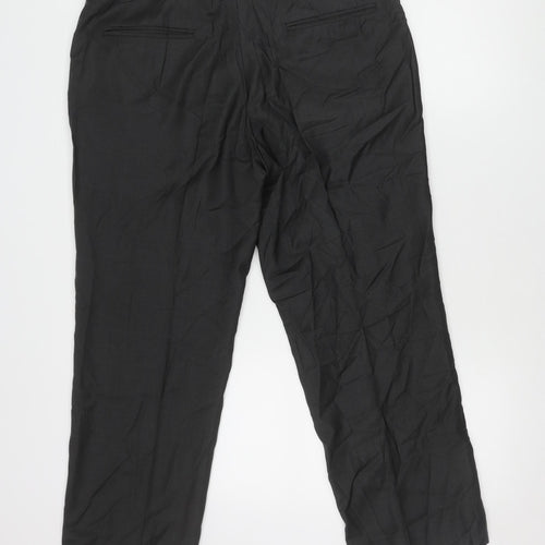Next Men's Black Wool Trousers, 36S, Formal Wear