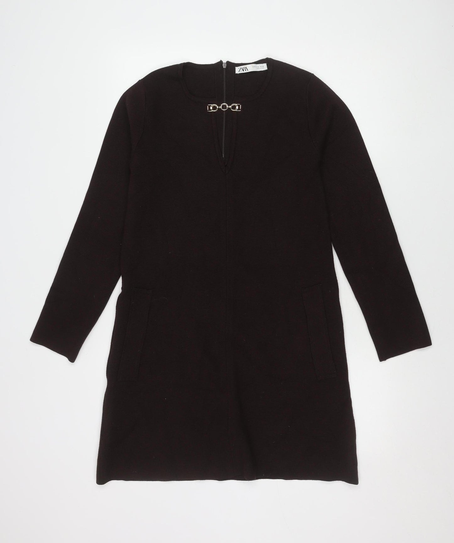 Zara Women's Black Bodycon Dress M