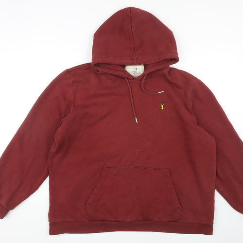 Next Men's Red XL Pullover Hoodie with Logo