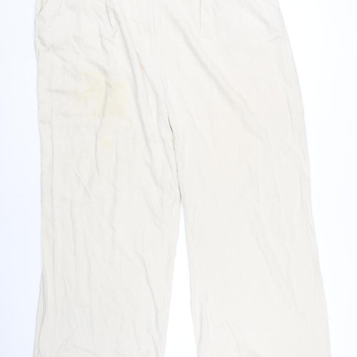 ASOS Design Women's Beige Wide-Leg Trousers Size 22