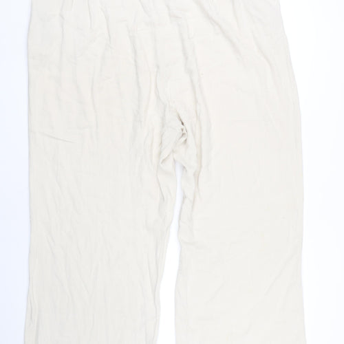 ASOS Design Women's Beige Wide-Leg Trousers Size 22