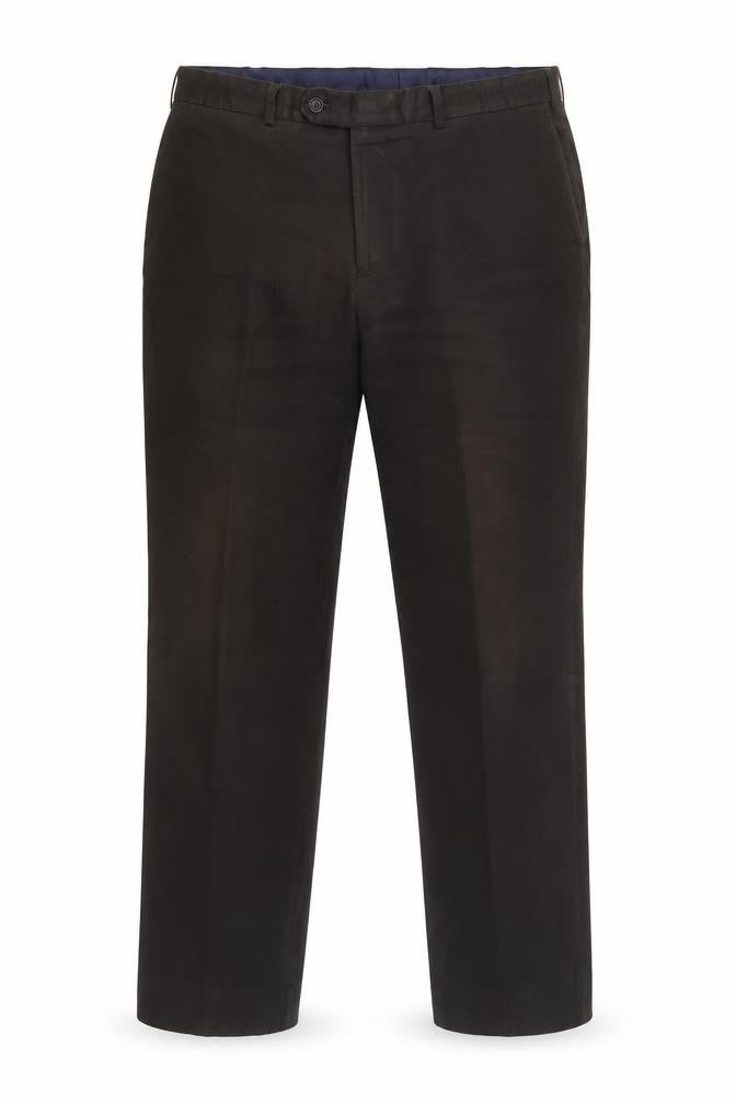 Front view of Ultimo Men's Black Trousers 40R with Button Closure