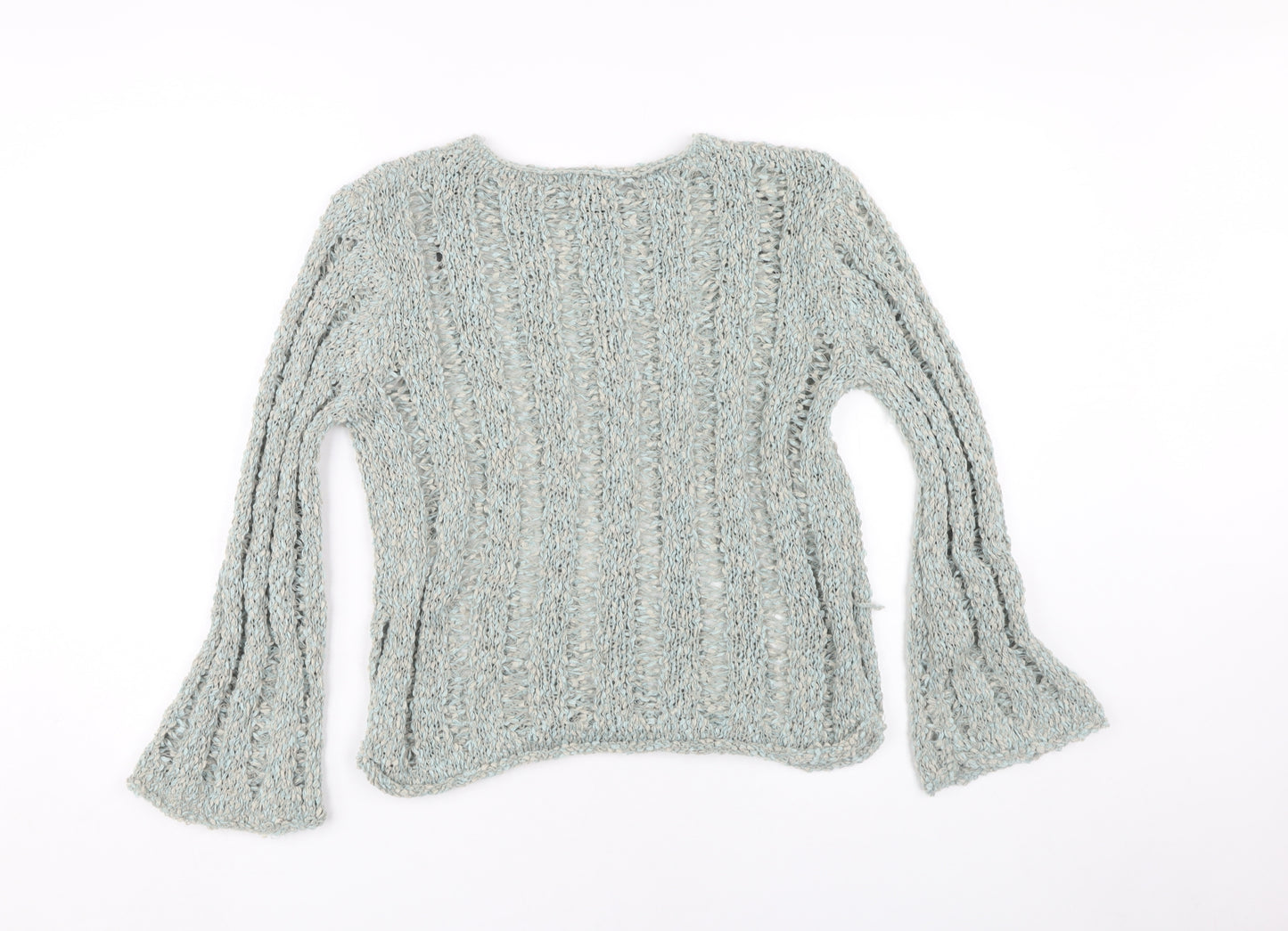 H&M Women's Blue Open-Knit Jumper, Size S