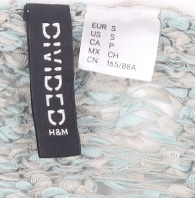 H&M Women's Blue Open-Knit Jumper, Size S